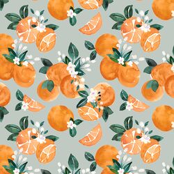 Oranges in Gray Green