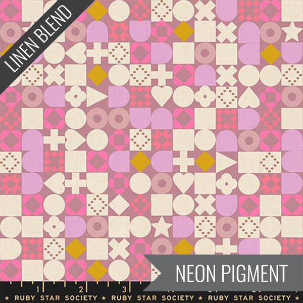 Blocked Linen in Lilac Neon