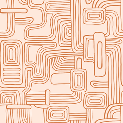 Organic Lines in Caramel on Pink Glow
