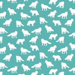 Little Fox Silhouette in Seafoam