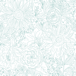 Paperie in Ocean Teal on White