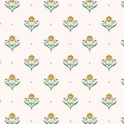 Retro Blossoms in Ivory