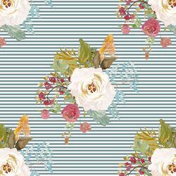 Rustic Bouquet in Rainy Blue Stripes
