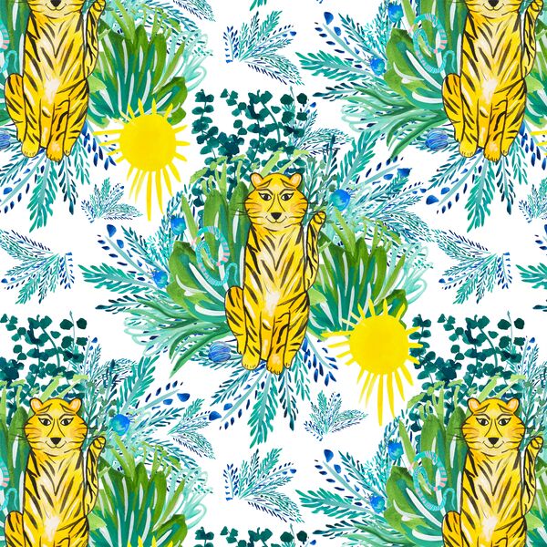 Grinning Tiger in Lush