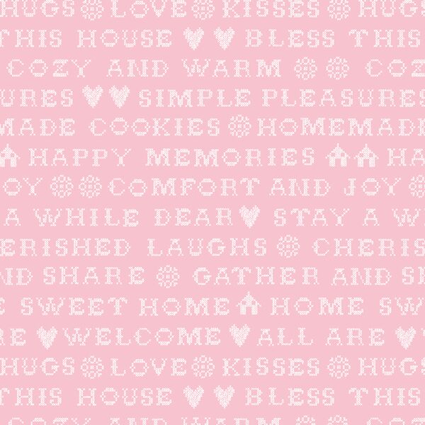 Cross Stitch Silhouette in Rose Pink
