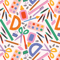 Classroom Supplies in Paper White
