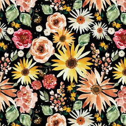 Small Parade Floral in Midnight