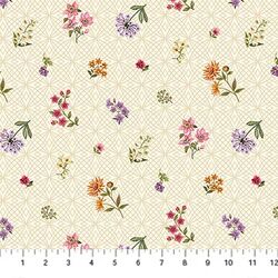 Small Tossed Floral in Beige Multi