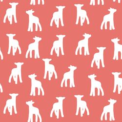 Lamb Silhouette in Living Coral