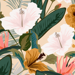 Large Hibiscus Paradise in Summer Haze