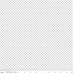 Swiss Dot in Navy on White