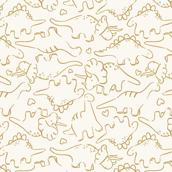 Jurassic Friends in Tinsel Ochre on Bone