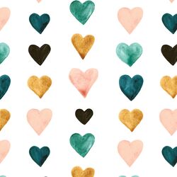 Watercolor Hearts in Summer