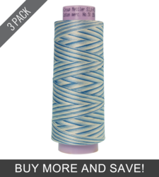 Tranquil Blue (9090-9810) - Silk Finish Cotton Multi 50wt - 1500 Yards (3 Pack)