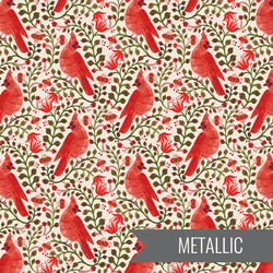 Cardinals in Cream Metallic