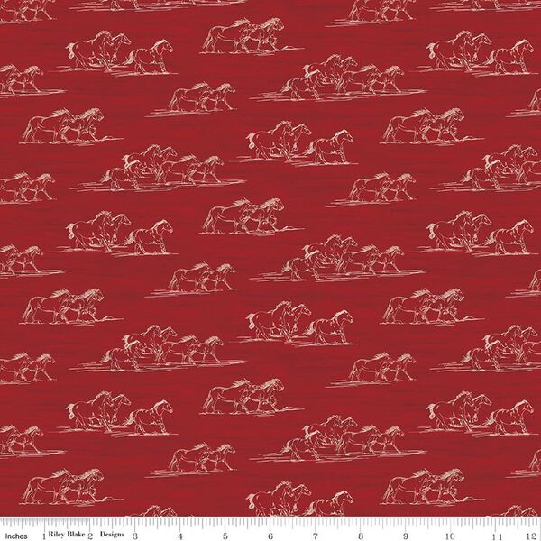 Horse Toile in Red