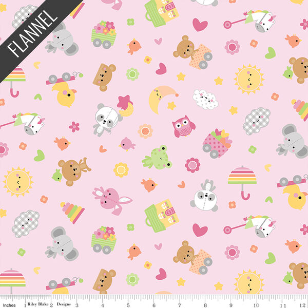 Bundle of Joy Toss Flannel in Pink