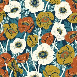 Poppy Field in Dark Teal