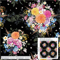 Whimsical Garden Panel in Black