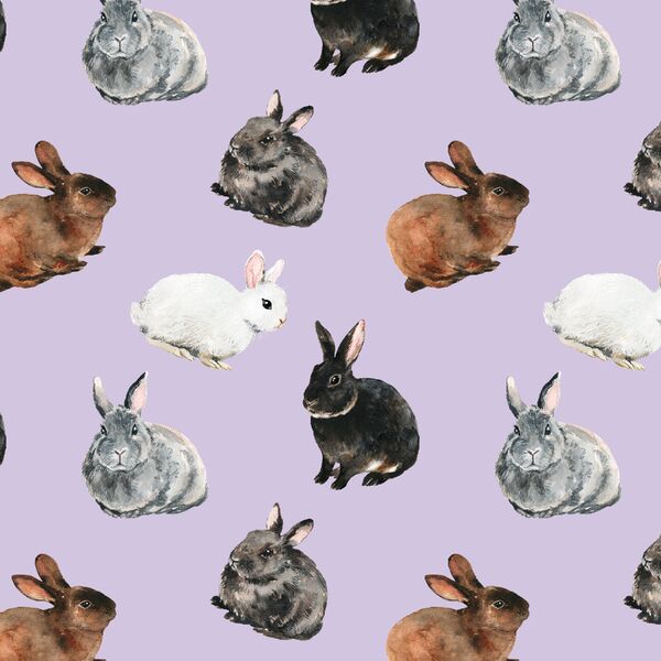 Spring Bunnies in Light Lilac