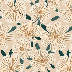 Christmas Cosmo Field in Mustard Gold and Cream on Custard