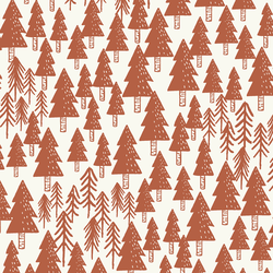 In The Woods in Rust on Cream