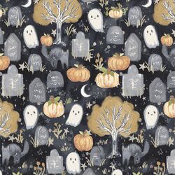 Spooky Graveyard Scene in Midnight