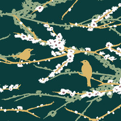 Aviary Sparrows in Emerald