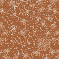 Sketched Floral in Boho Brown