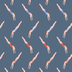 Synchronized Swimming in Slate Blue