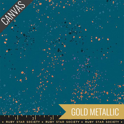 Speckled Canvas in Teal Metallic