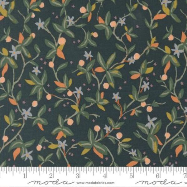 Citron Vines in Dark Blue
