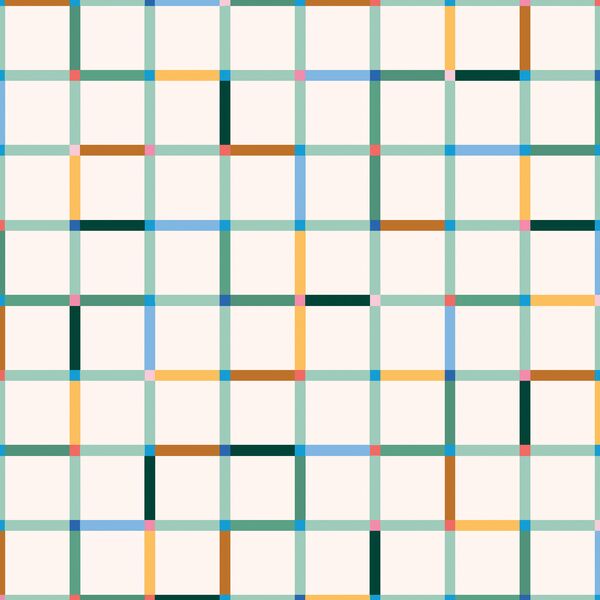 Playful Grid in Cream