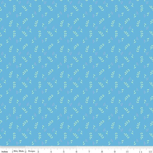 Tossed Stems in Blue