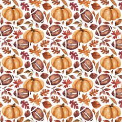 Little Footballs and Pumpkins in White
