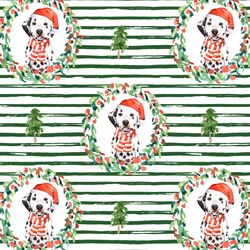 Small Holiday Wreath in Evergreen Stripes