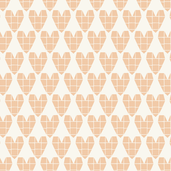 Origami Heart in Almond Pink on Cream