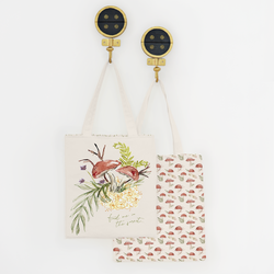 Forest Flora Tote Panel in Cream