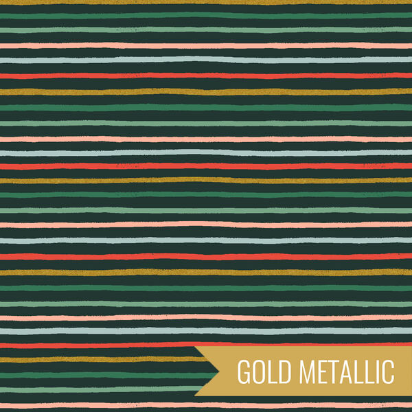 Festive Stripe in Evergreen Metallic