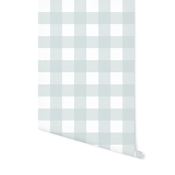 Gingham in Soft Sky