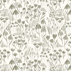 Forest Floral in Artichoke on Cream