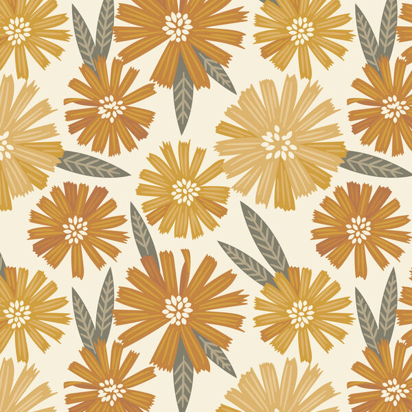 Aster Blooms in Ivory Amber