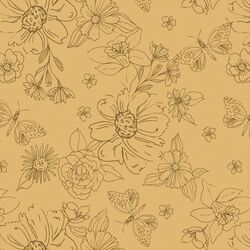 Big Sketched Florals in Daffodil