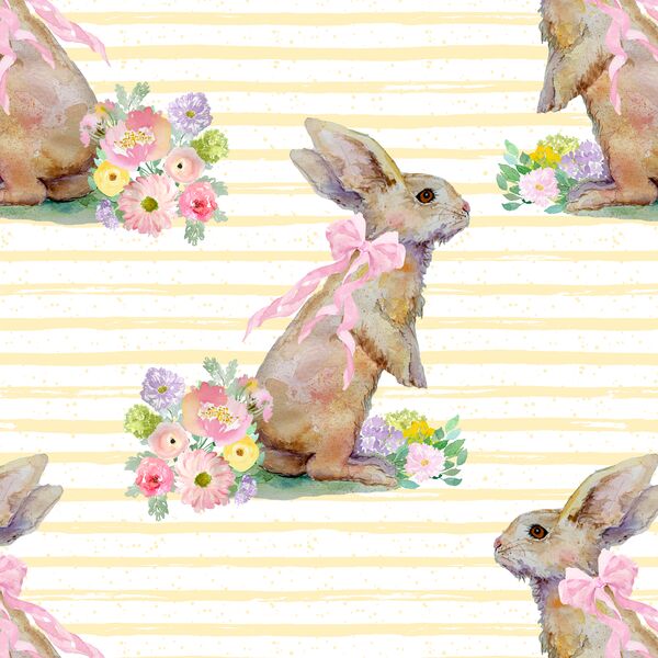 Striped Bunny Tales in Buttercup