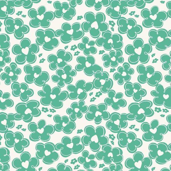 Little Daisy Heart in Jade Green