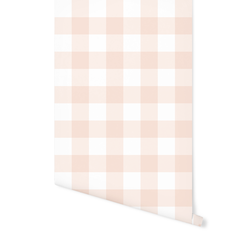 Gingham in Pale Peach