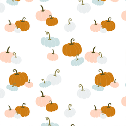 Pastel Pumpkins in White