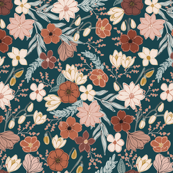 Small Wood Bouquet in Teal