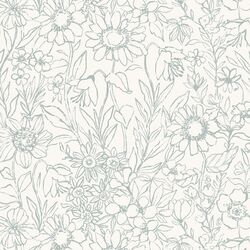 Sketched Garden in Light Slate Blue
