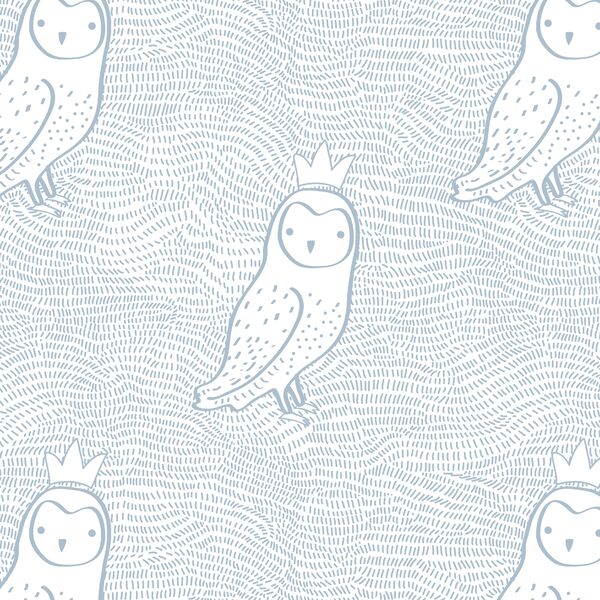 Crowned Owl in Cashmere Blue